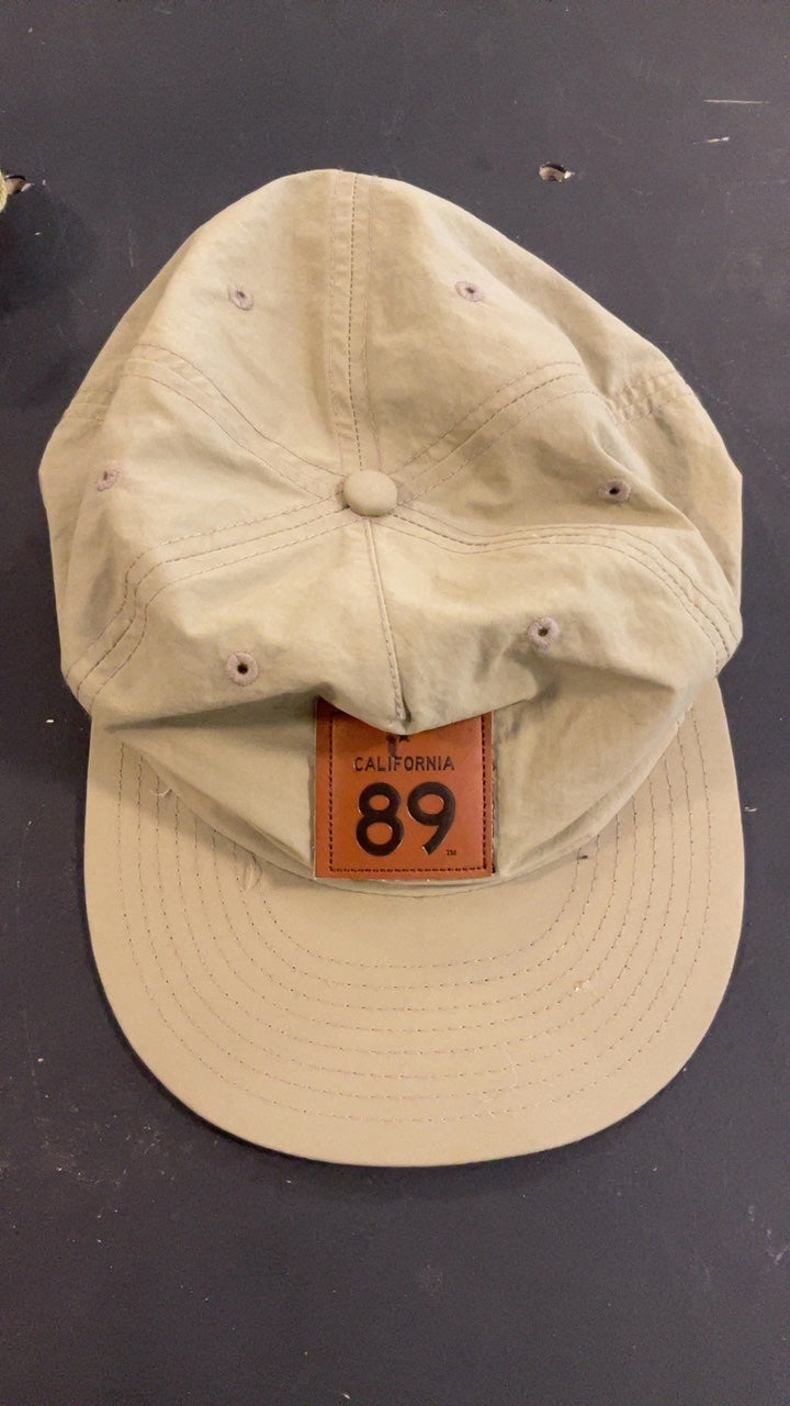California 89 Hat (5 Panel) Olive With Leather Branding