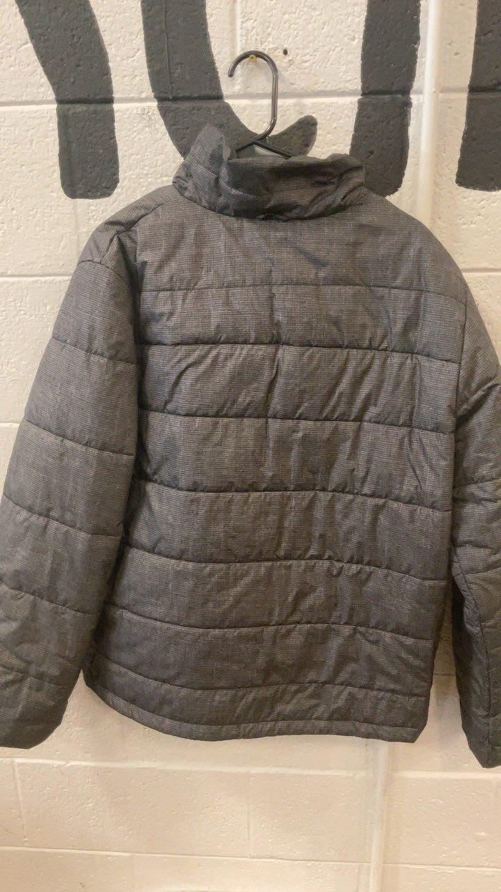 The North Face Puffy Jacket (Full Zip) (No Hood) L Grey/Black