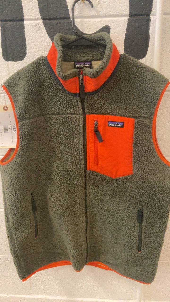 Patagonia Vest L Orange/Green Retro X Fleece