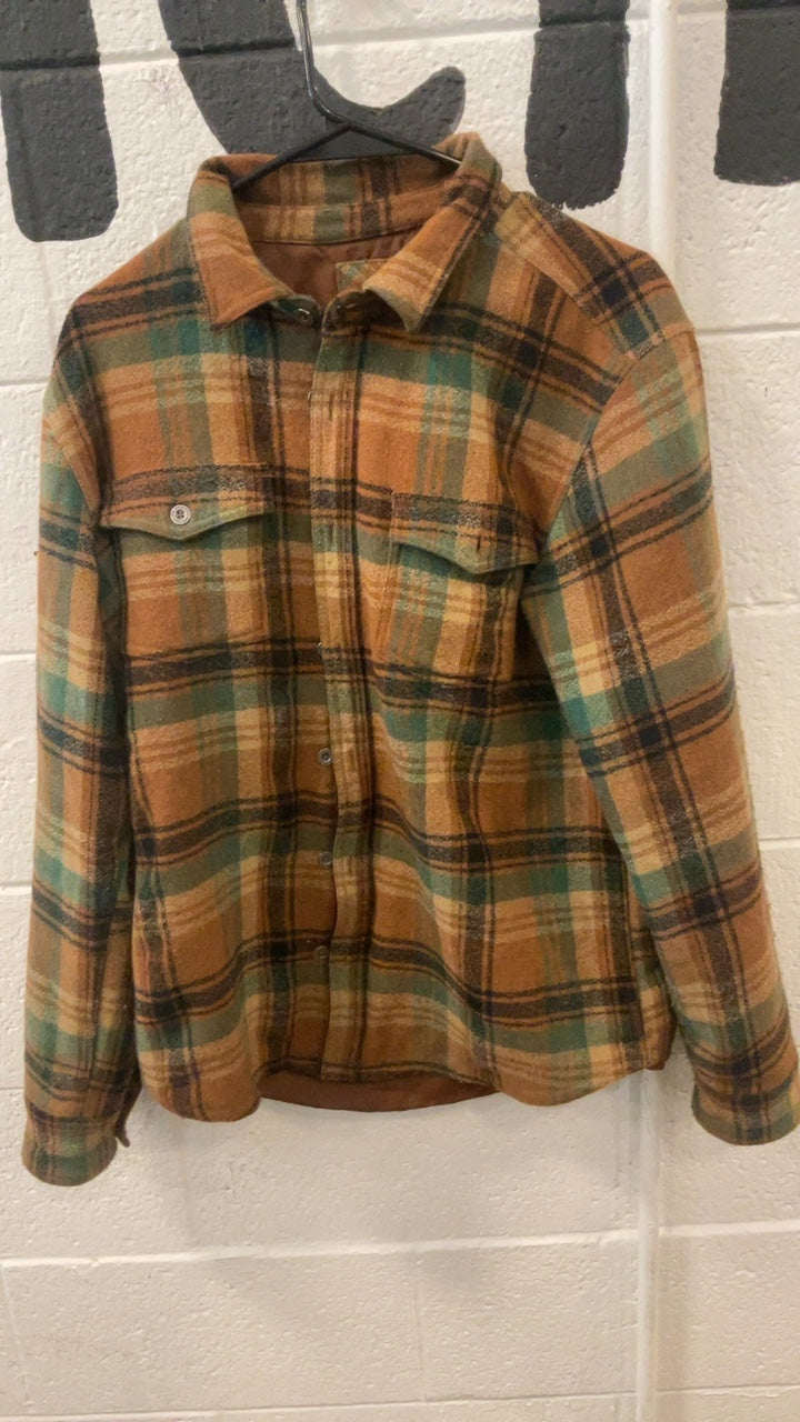 Prana Jacket M Brown/Green Flannel