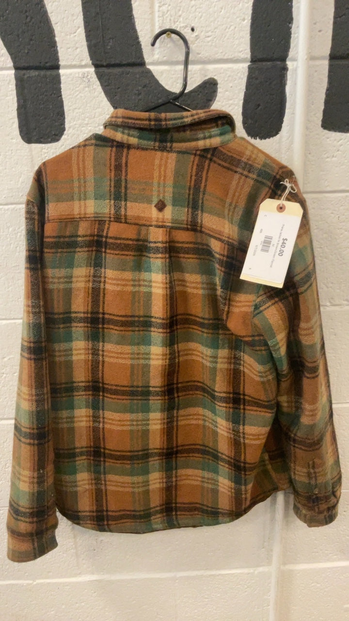 Prana Jacket M Brown/Green Flannel