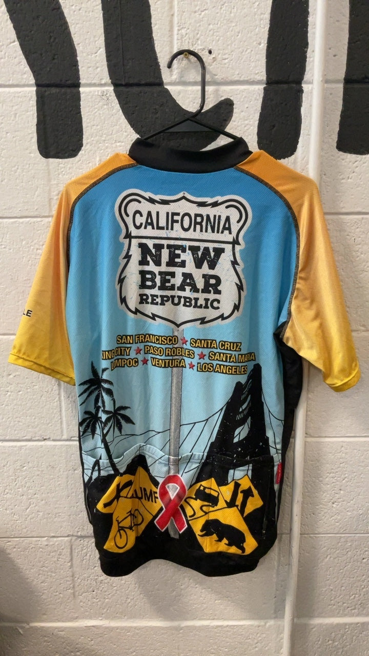Jakroo New Bear Republic Bike Jersey XXL Blue/Yellow/Black