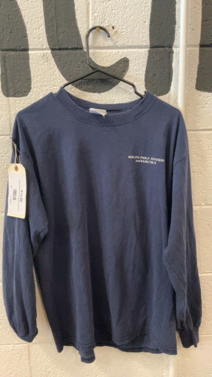 Shirt L Blue South Pole Station Antarctica
