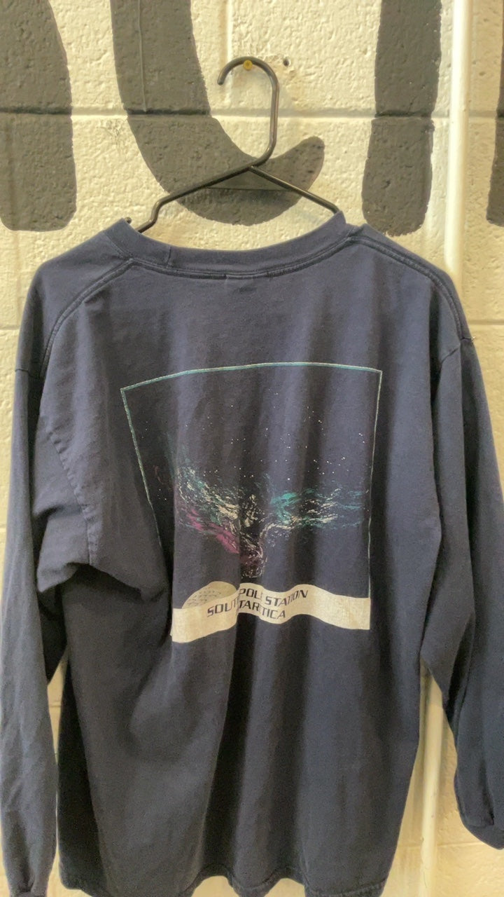 Shirt L Blue South Pole Station Antarctica