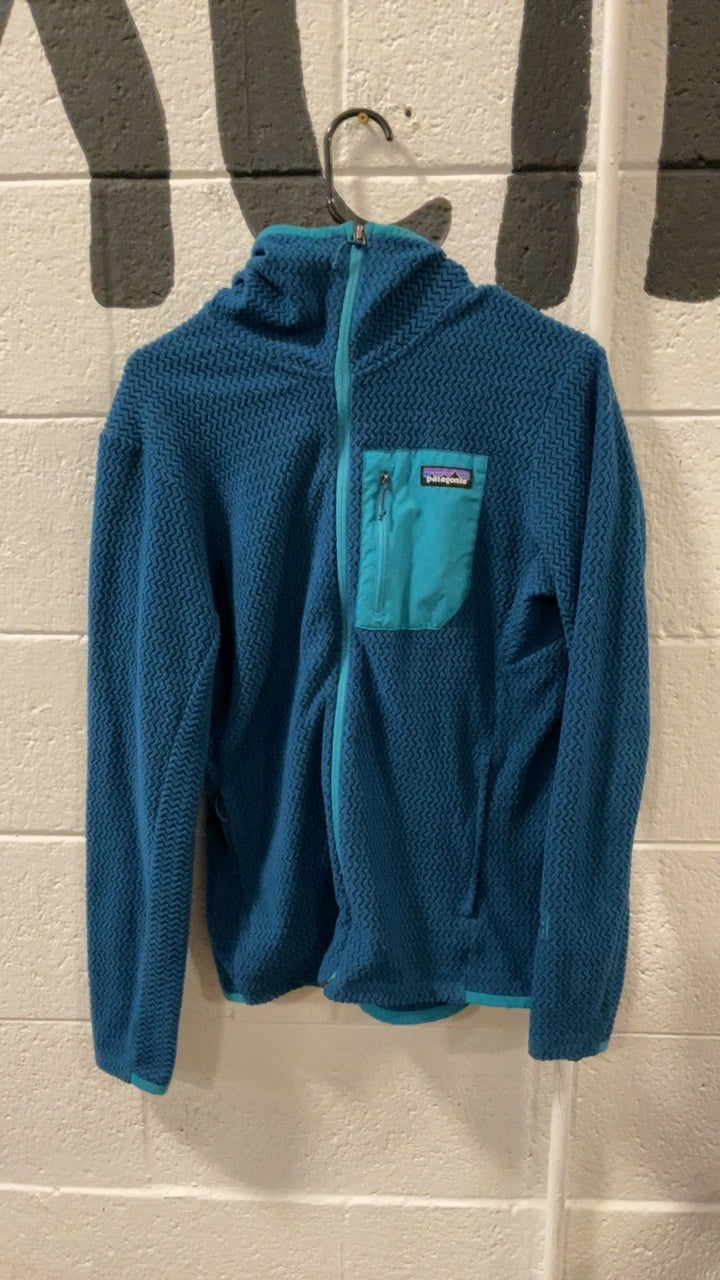 Patagonia R1 Air Fleece Jacket (Full-Zip) (Hood) S Blue