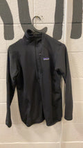 Patagonia R1 Pullover Fleece Jacket (Quarter-Zip) (Hood) M Black