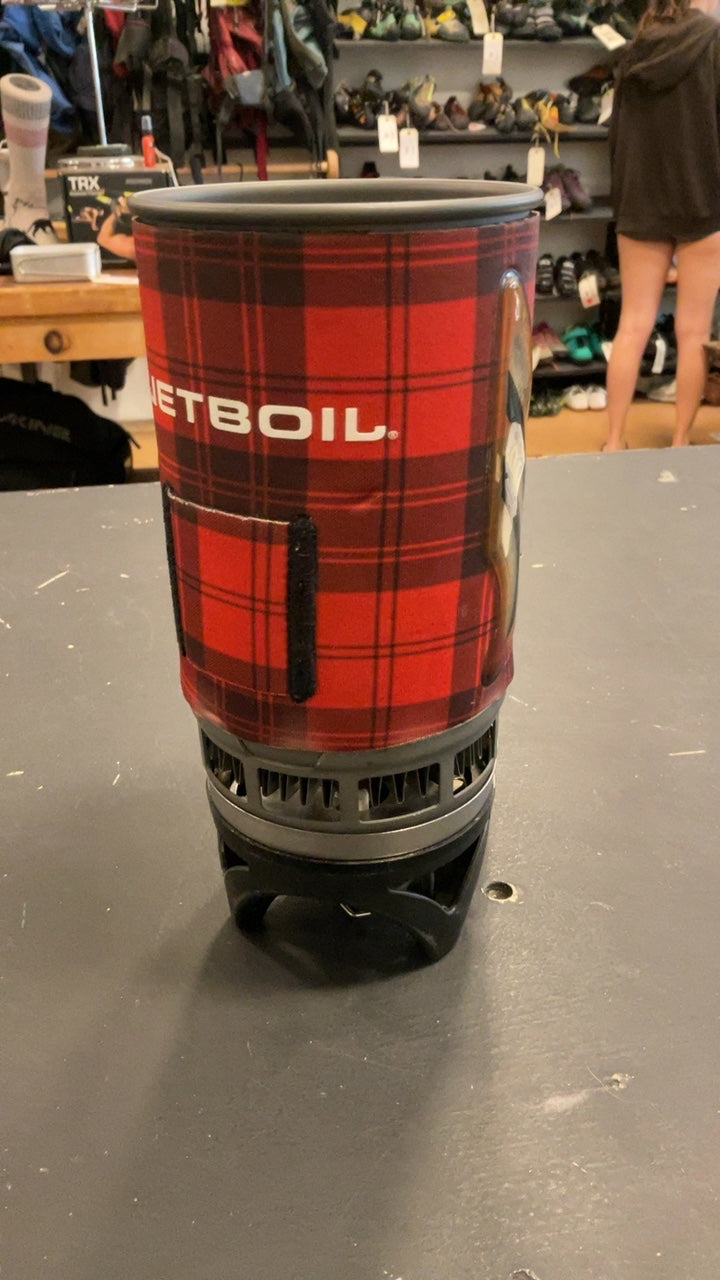 Jetboil Camping Stove Red Flannel Flash 1.0L Fast Boil