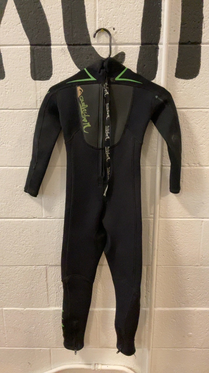 Quiksilver Synchro 3/2mm Wetsuit Youth 8 Black/Green