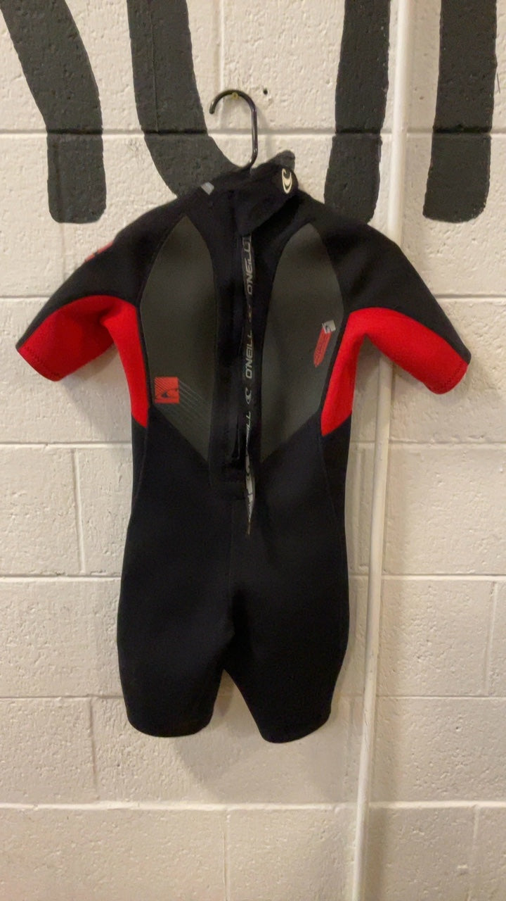 O'Neill Reactor 2mm Wetsuit (Short Sleeve) Youth 12 Black/Red