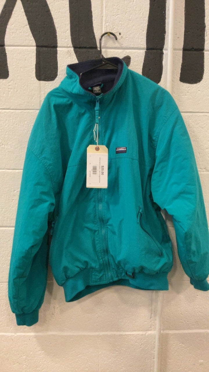 White Sierra Jacket L Teal Vintage Bomber