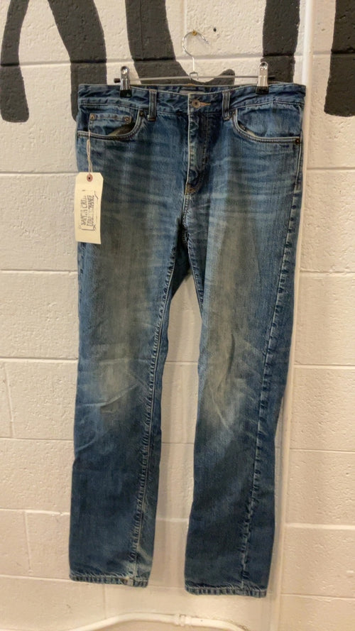 Bean Signature Jeans 32W 34 Blue Slim Straight Fit