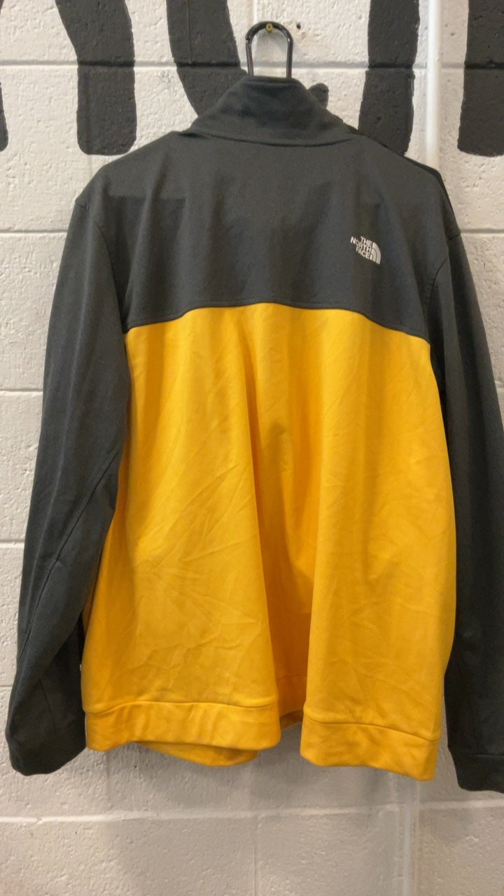 The North Face Fleece Jacket (Full-Zip) (No Hood) XL Grey/Yellow
