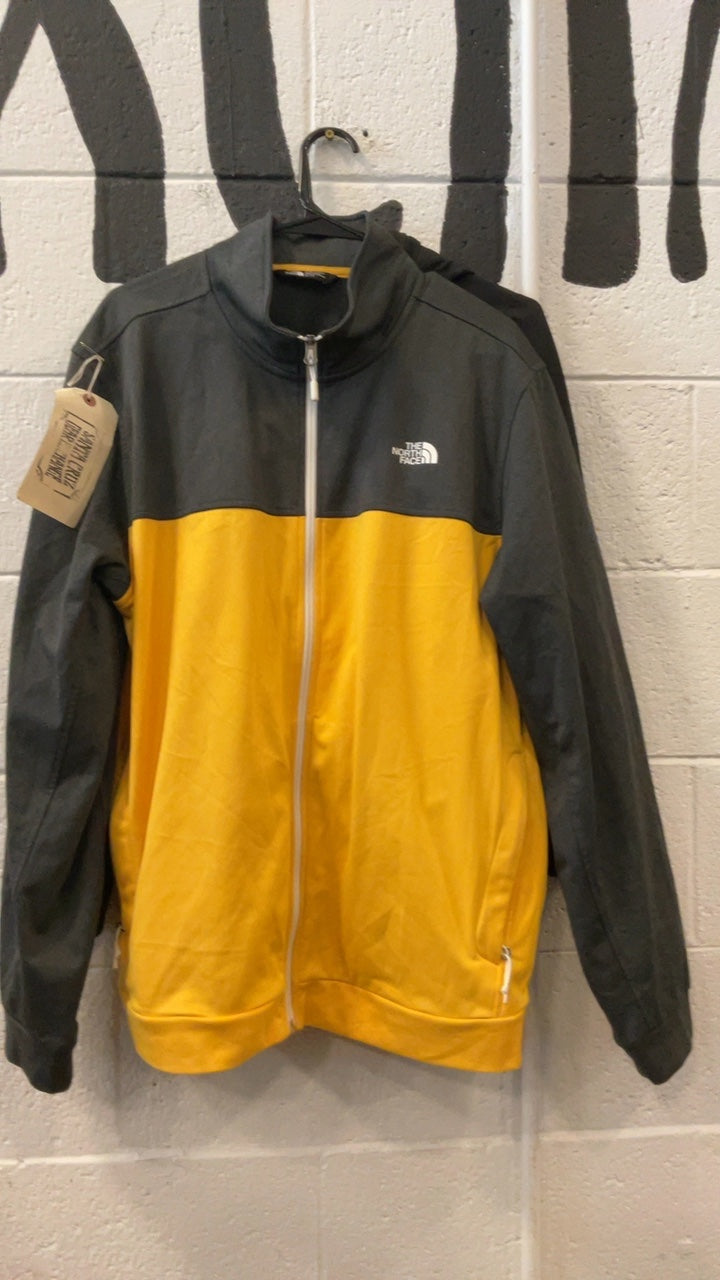 The North Face Fleece Jacket (Full-Zip) (No Hood) XL Grey/Yellow