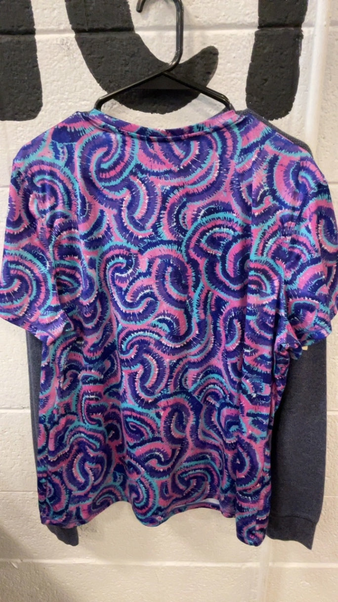 Reel Legends Shirt XL Pink/Purple/Blue