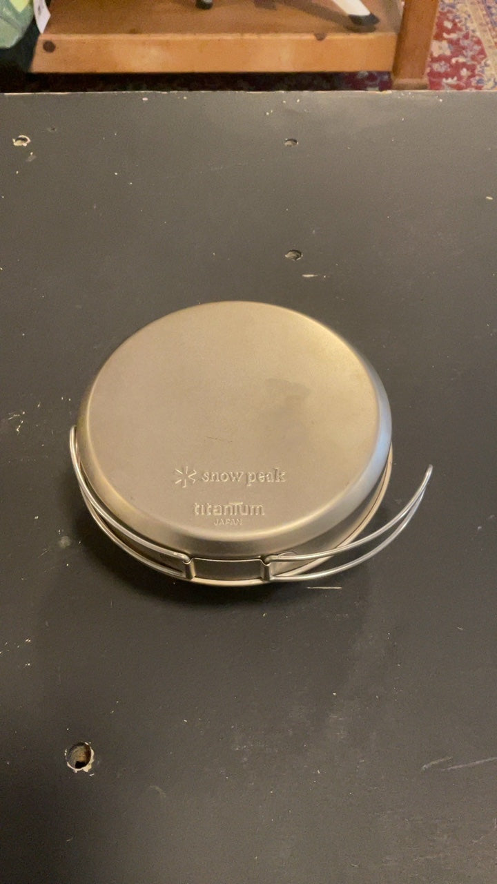 Snow Peak 2pc Titanium Camping Pot and Pan Silver
