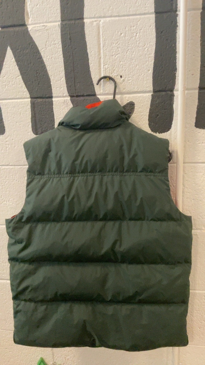J Crew Down Vest Small Green/Orange