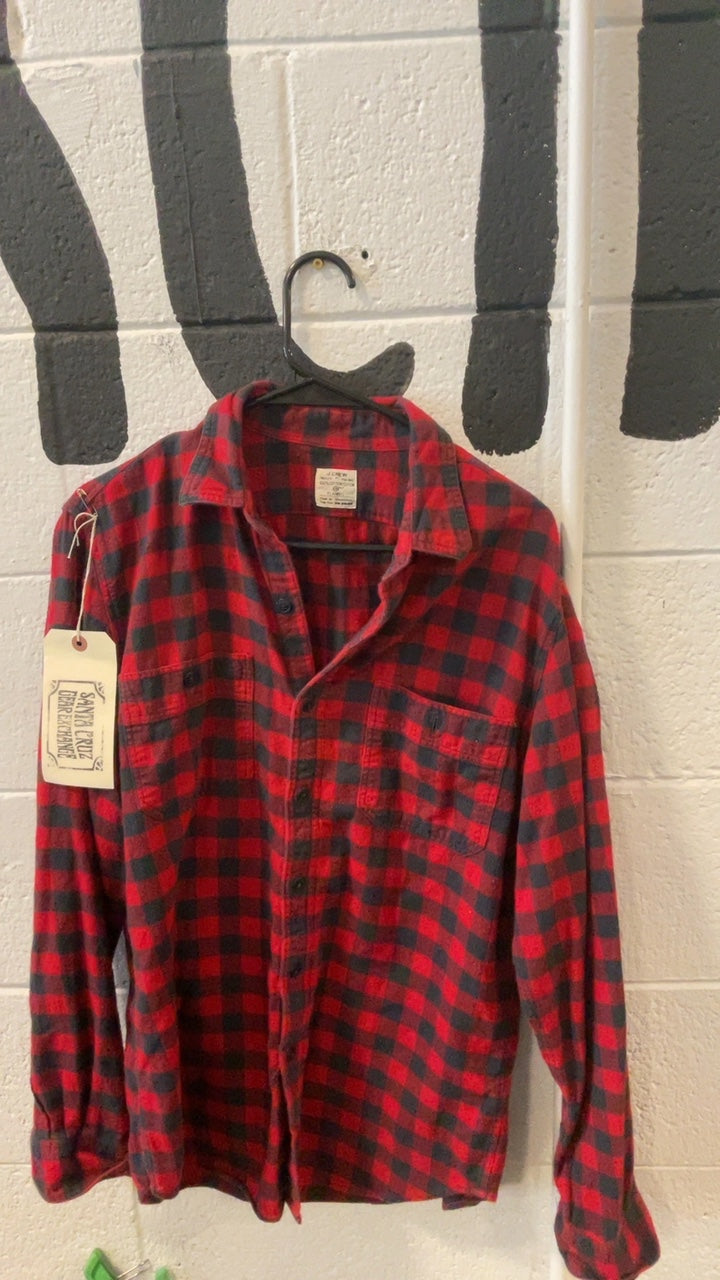 J Crew Flannel Medium Red/Black
