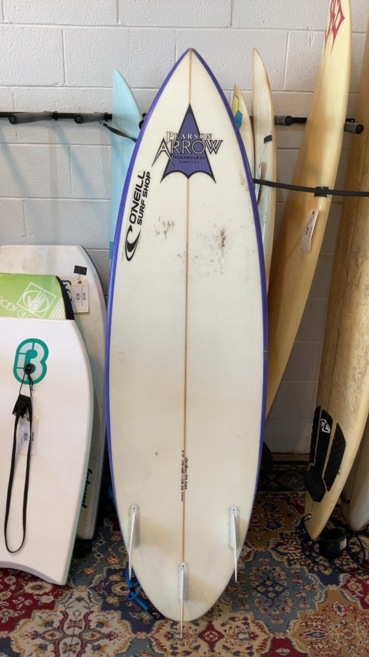 Pearson Arrow Surfboard (Short) 5'10" White/Blue (Needs Repair)