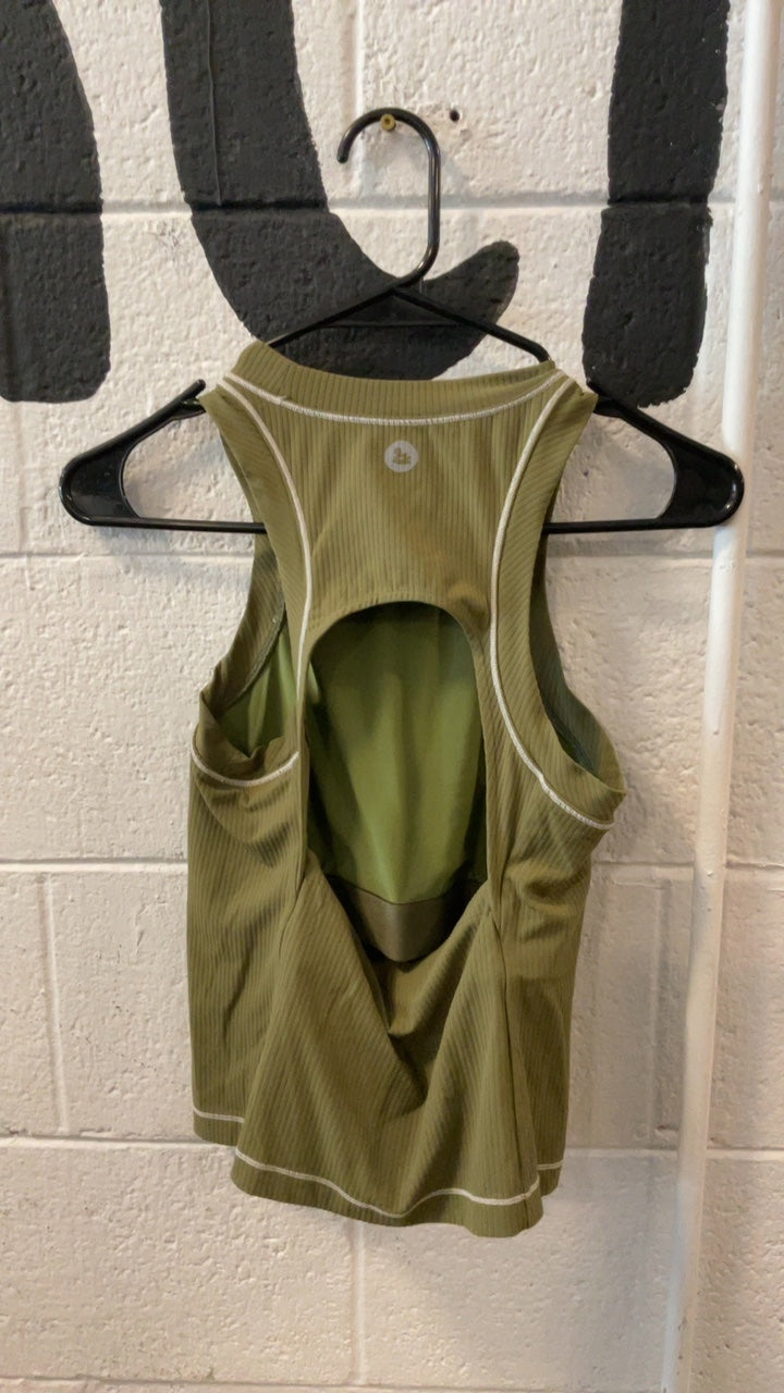 Seniq Oasis Athletic Tank Top S Green/White