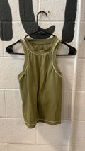 Seniq Oasis Athletic Tank Top S Green/White
