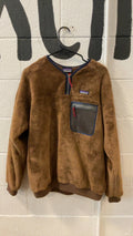 Patagonia Double Sided Fleece Pullover Sweater M Brown