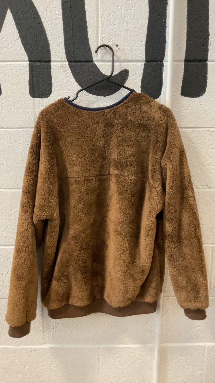 Patagonia Double Sided Fleece Pullover Sweater M Brown