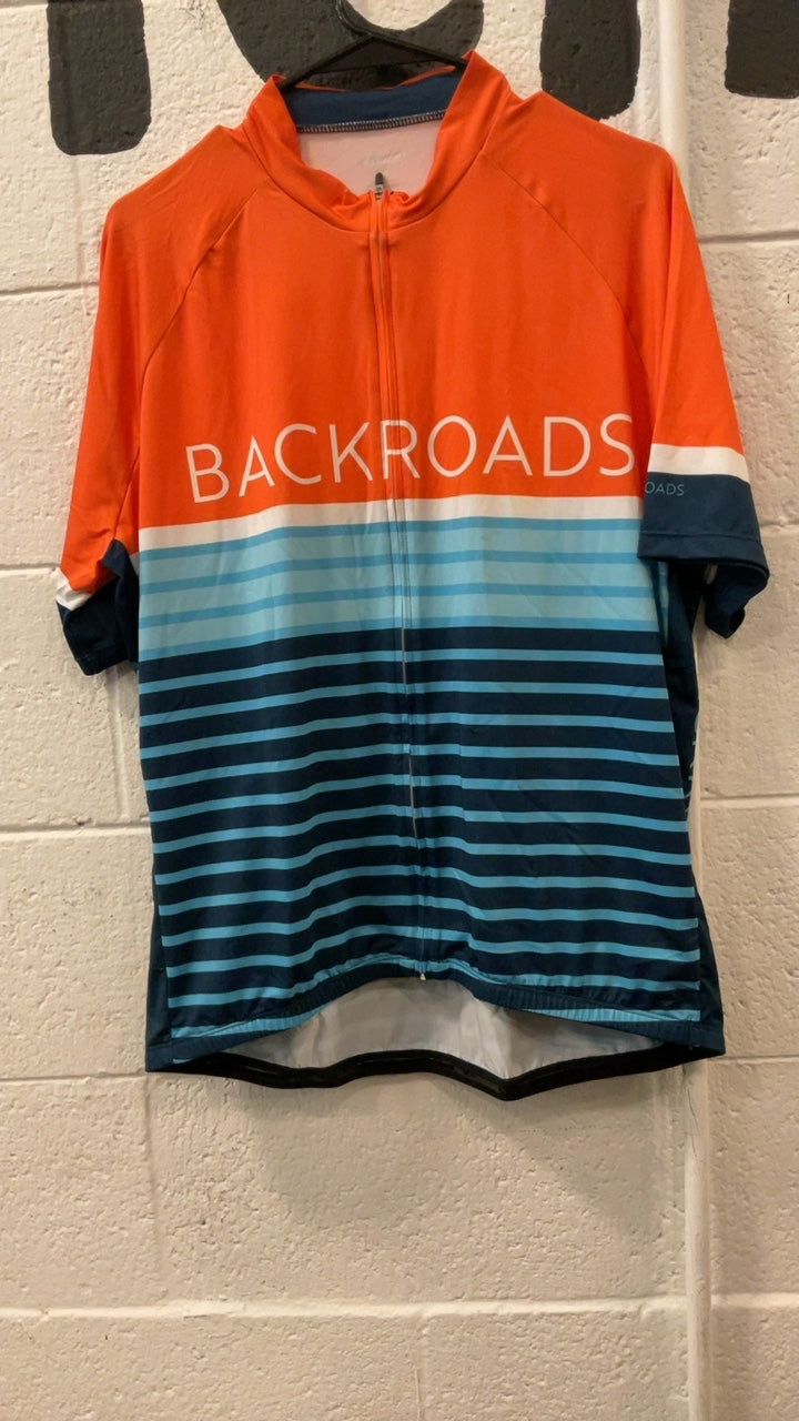 Backroads Athletic T-Shirt (Cycling) S Orange/Blue