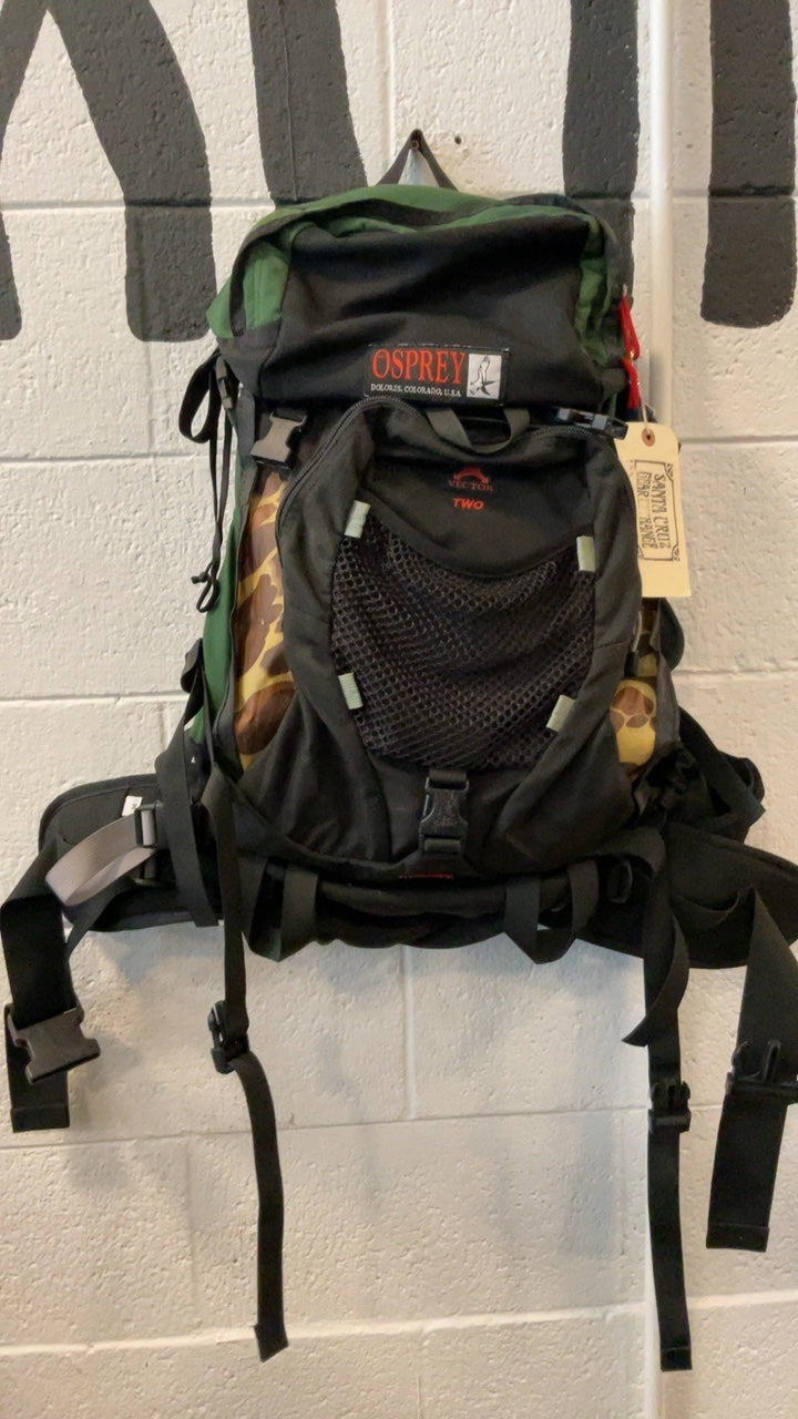 Vintage Osprey Backpack 65L Black/Green