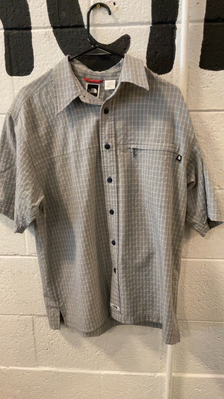 The North Face T-Shirt (Button Up) M Blue/Grey