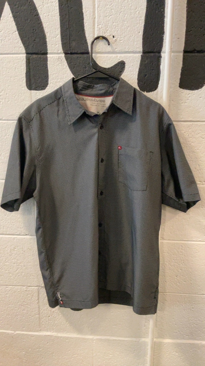 Quiksilver T-Shirt (Button Up) M Grey/White