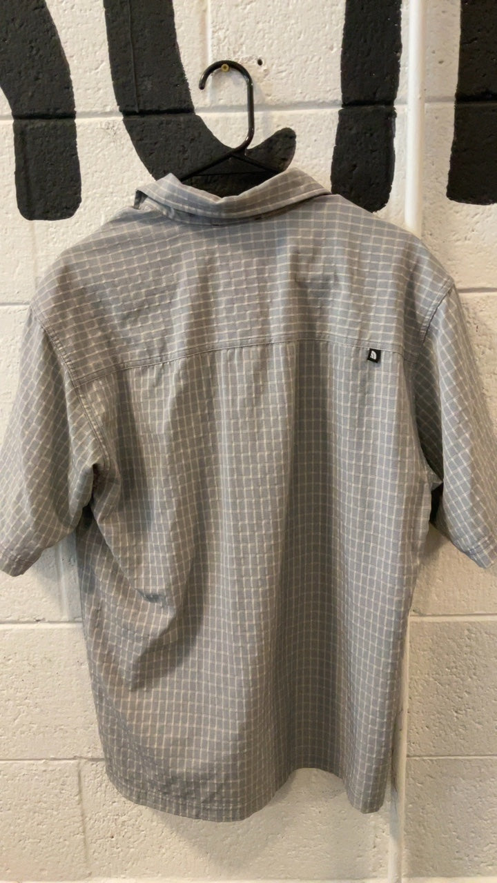The North Face T-Shirt (Button Up) M Blue/Grey