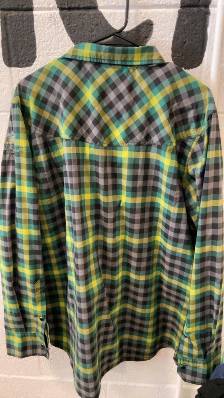 Stio Flannel L Green/Grey Checkered