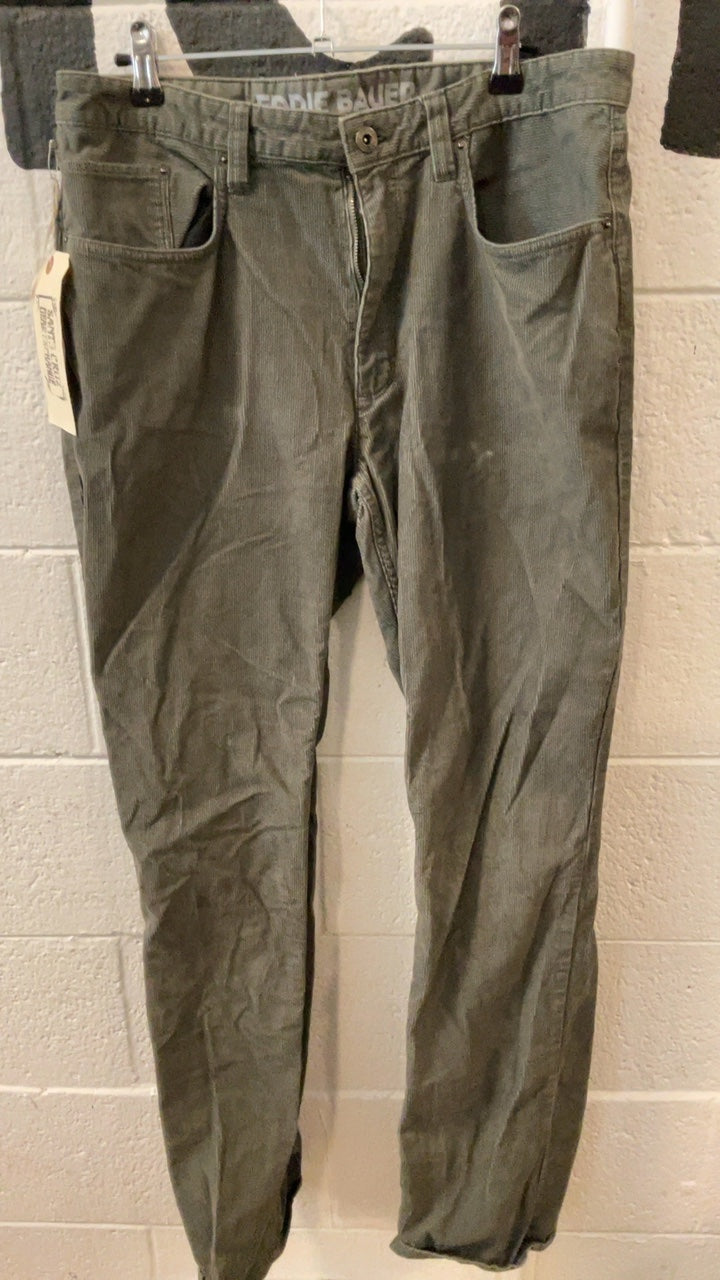 Eddie Bauer Pants 32x34 Green Corduroy