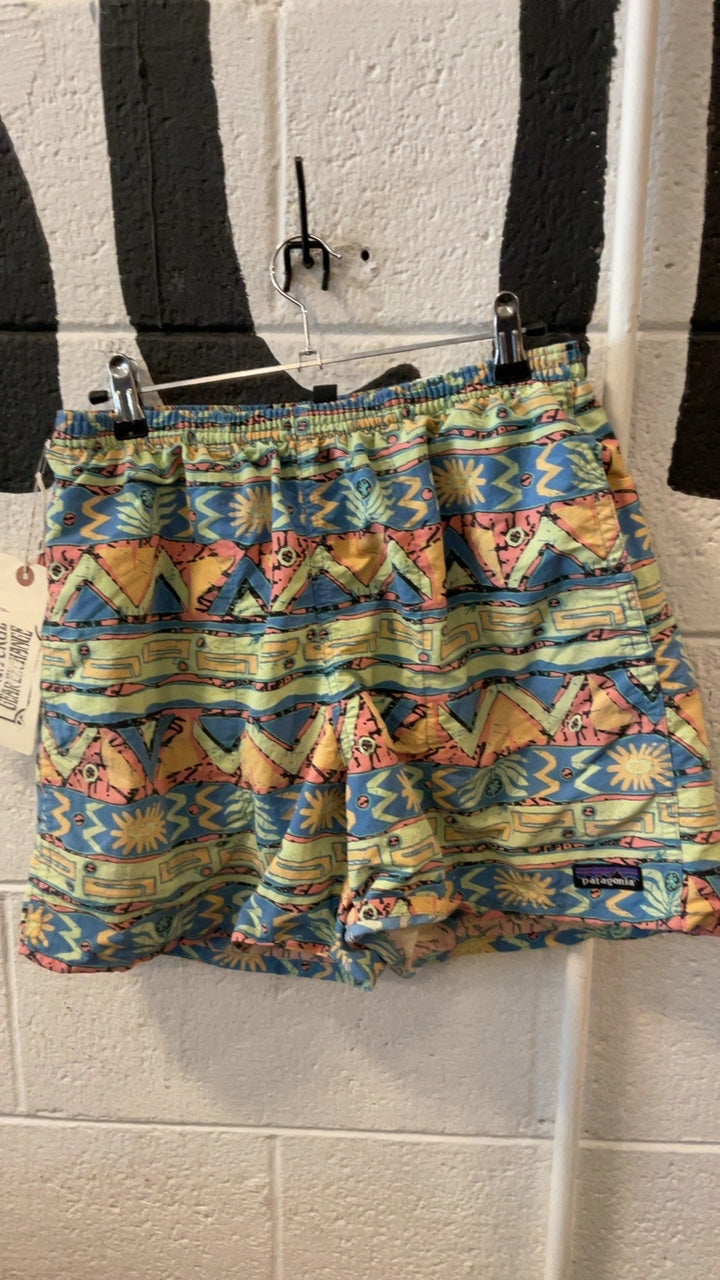 Patagonia Shorts (Board) M Blue Green Pattern Baggies