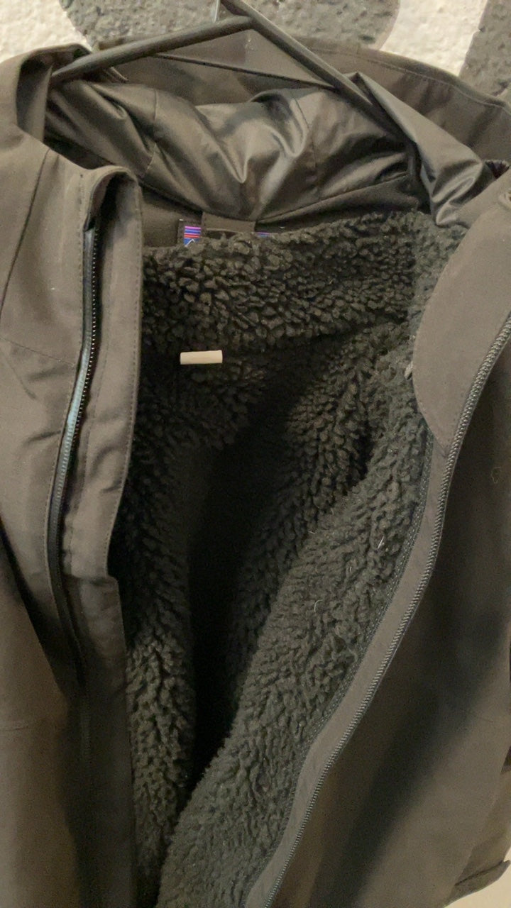 Patagonia Fleece lined Rain Jacket L Black