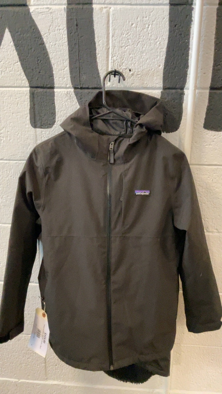 Patagonia Fleece lined Rain Jacket L Black