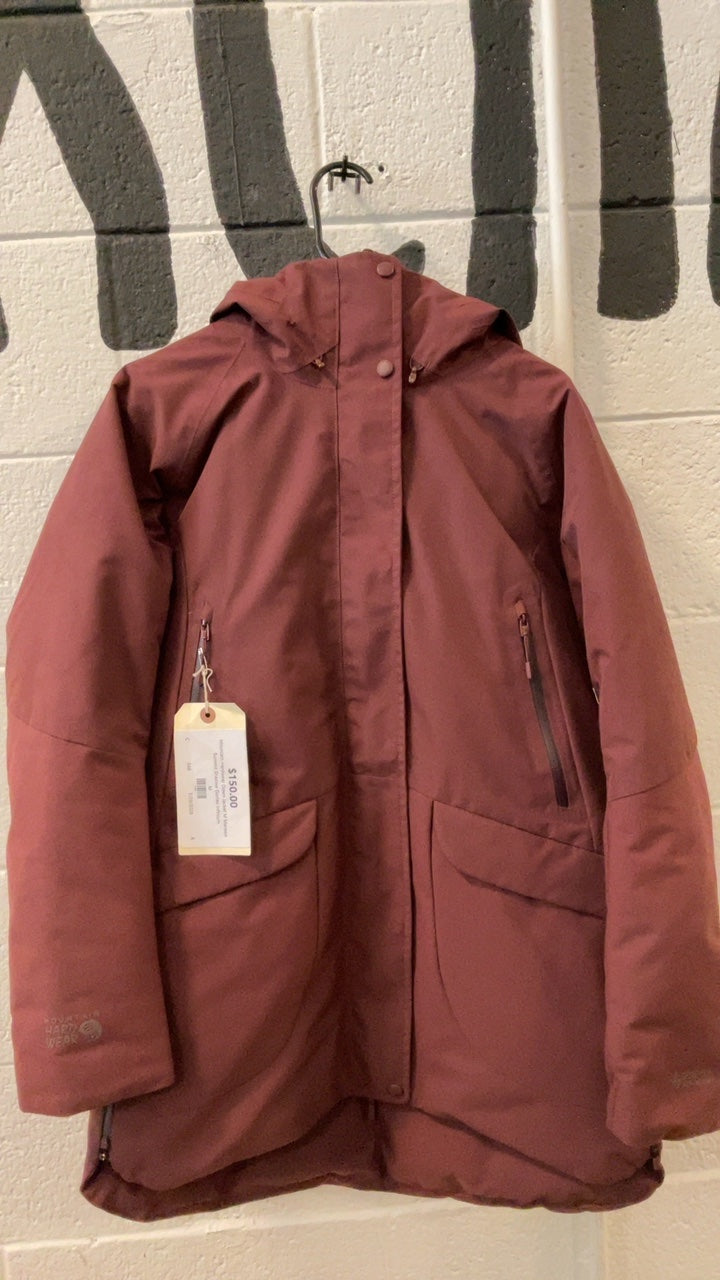 Mountain Hardwear Down Jacket M Maroon Summit Shadow Gortex Infinium