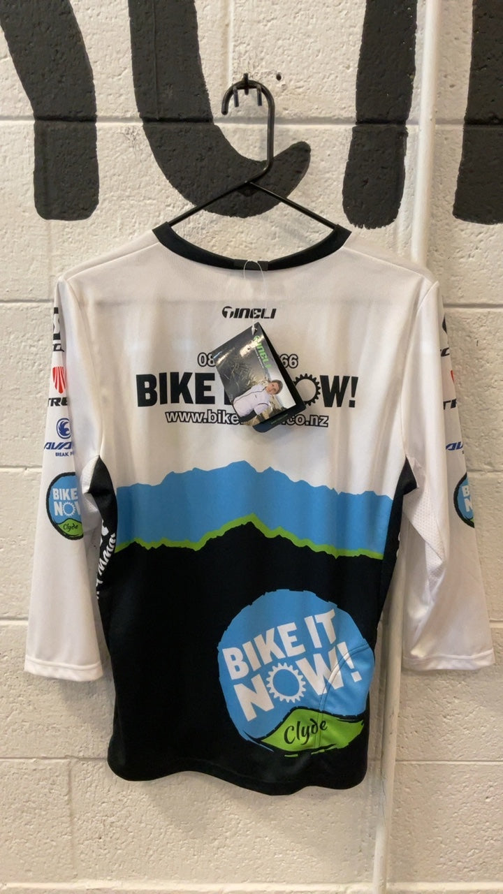 Tineli Bike It Now! Longsleeve (Cycling) L White/Black/Blue