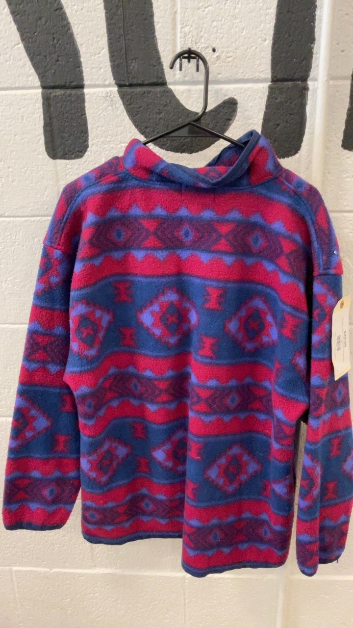 Bill Blass Quater Zip Sweater M Red/Blue