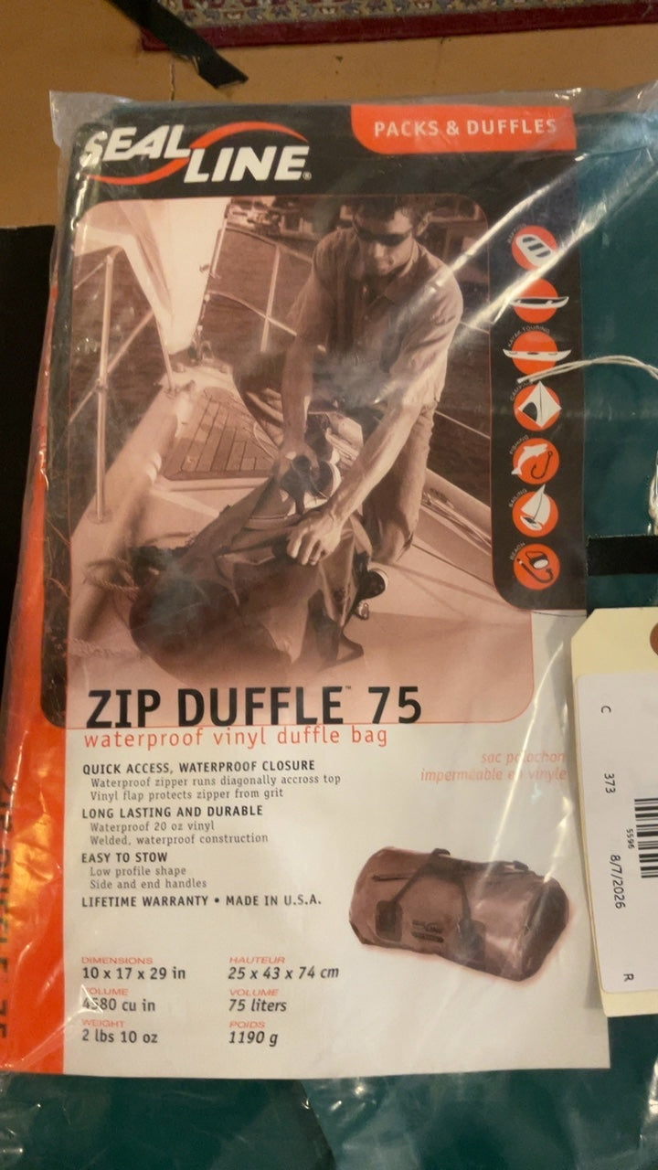 Seal Line Dry Bag Zip Duffle 75L Green