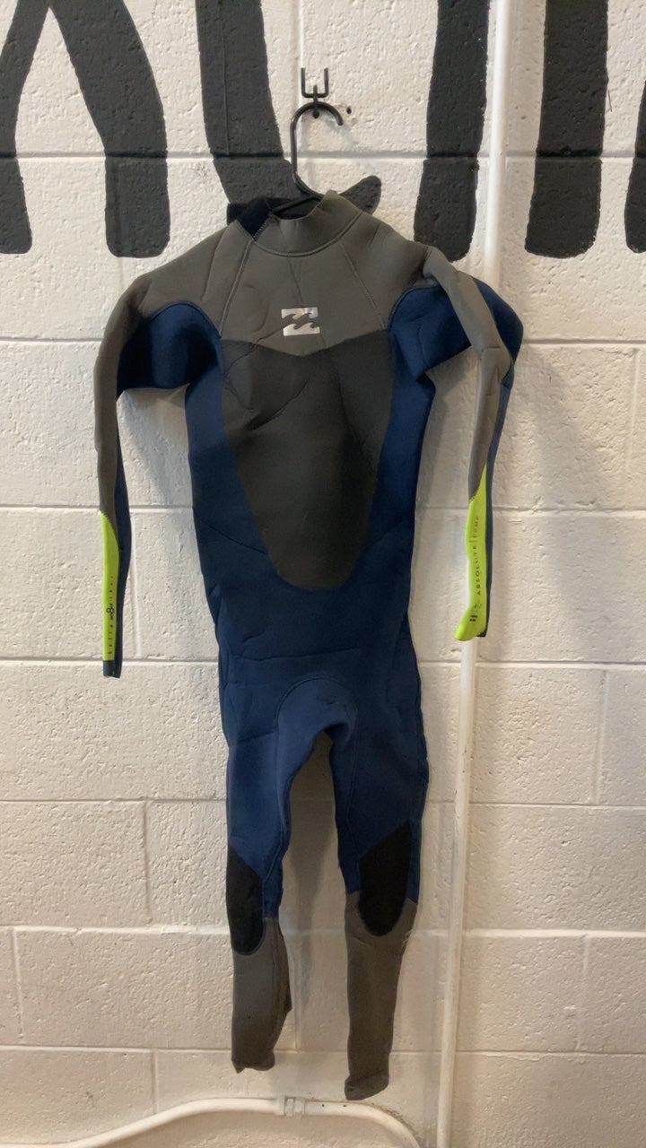 Billabong Wetsuit Youth 10 Blue/Green/Grey Absolute Comp 4/3