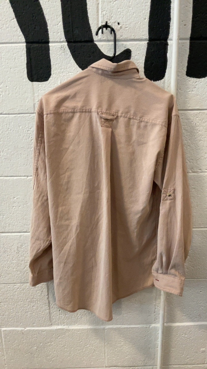 LL Bean Longsleeve (Button-Up) M Red/White Striped