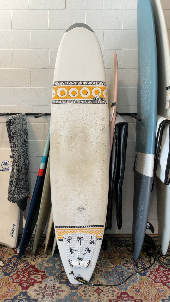 Bic Surfboards Dura-Tec Surfboard (Mid-Length) 7'9" White/Yellow/Black