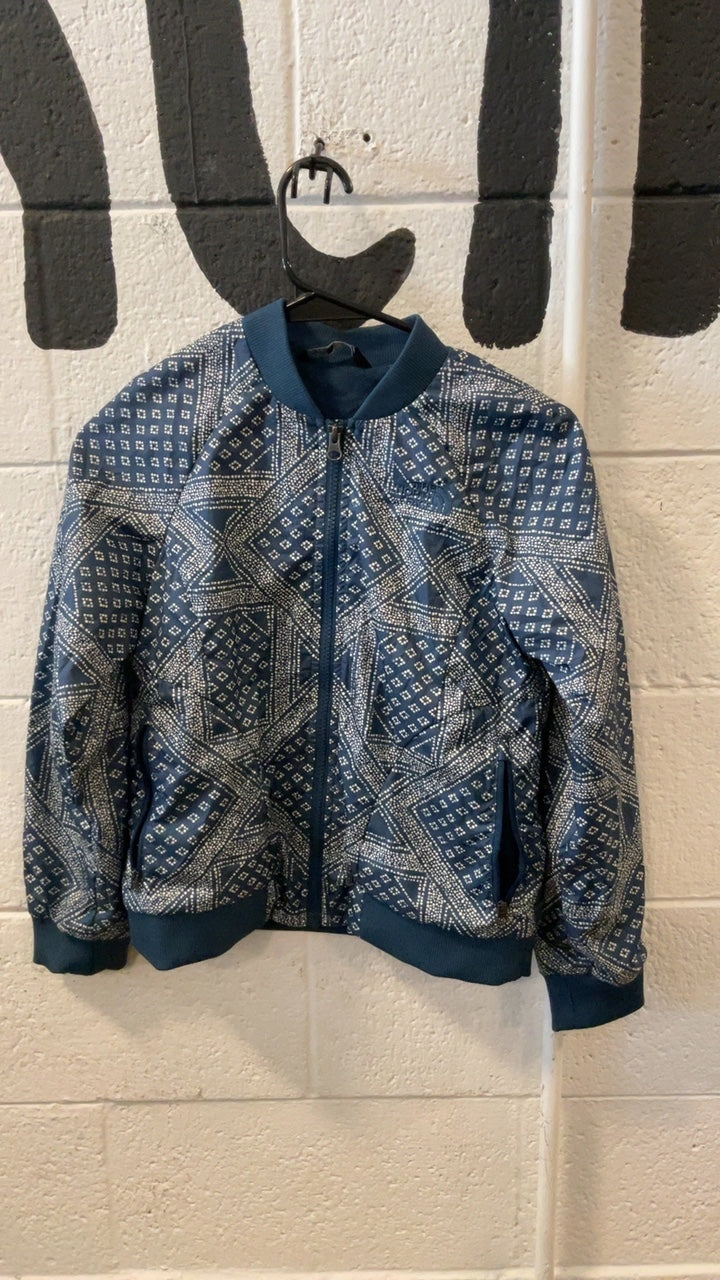 The North Face Jacket Youth M Blue/White Patterned Bomber