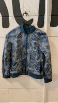 The North Face Jacket Youth M Blue/White Patterned Bomber