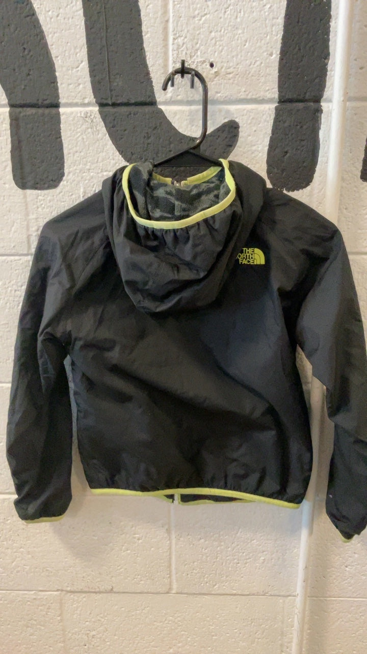 The North Face Jacket Youth S Reversable Fleece Black/Camo Green Lined