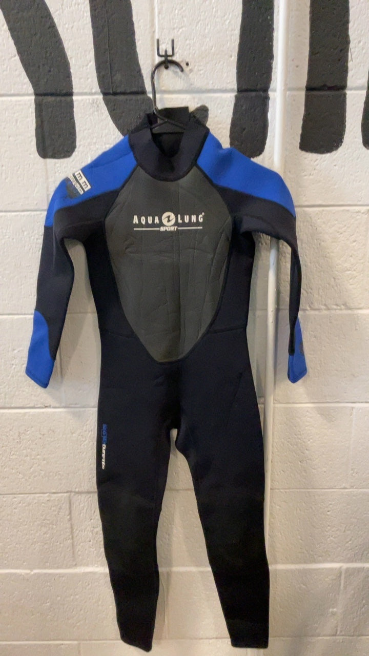 Aqua Lung Sport Wetsuit Youth XL Black/Blue 3mm Quantum Stretch