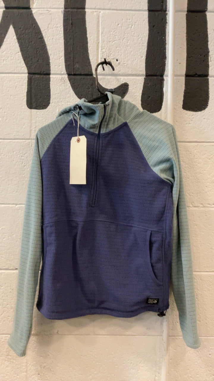 Mountain Hardwear Summit Grid Fleece Jacket (Quarter-Zip) (Hood) M Purple/Blue