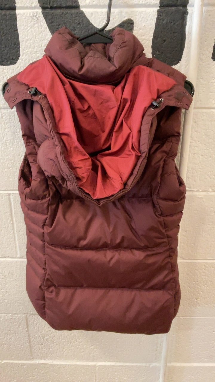 Patagonia Down Vest S Red Down With It (Hooded)