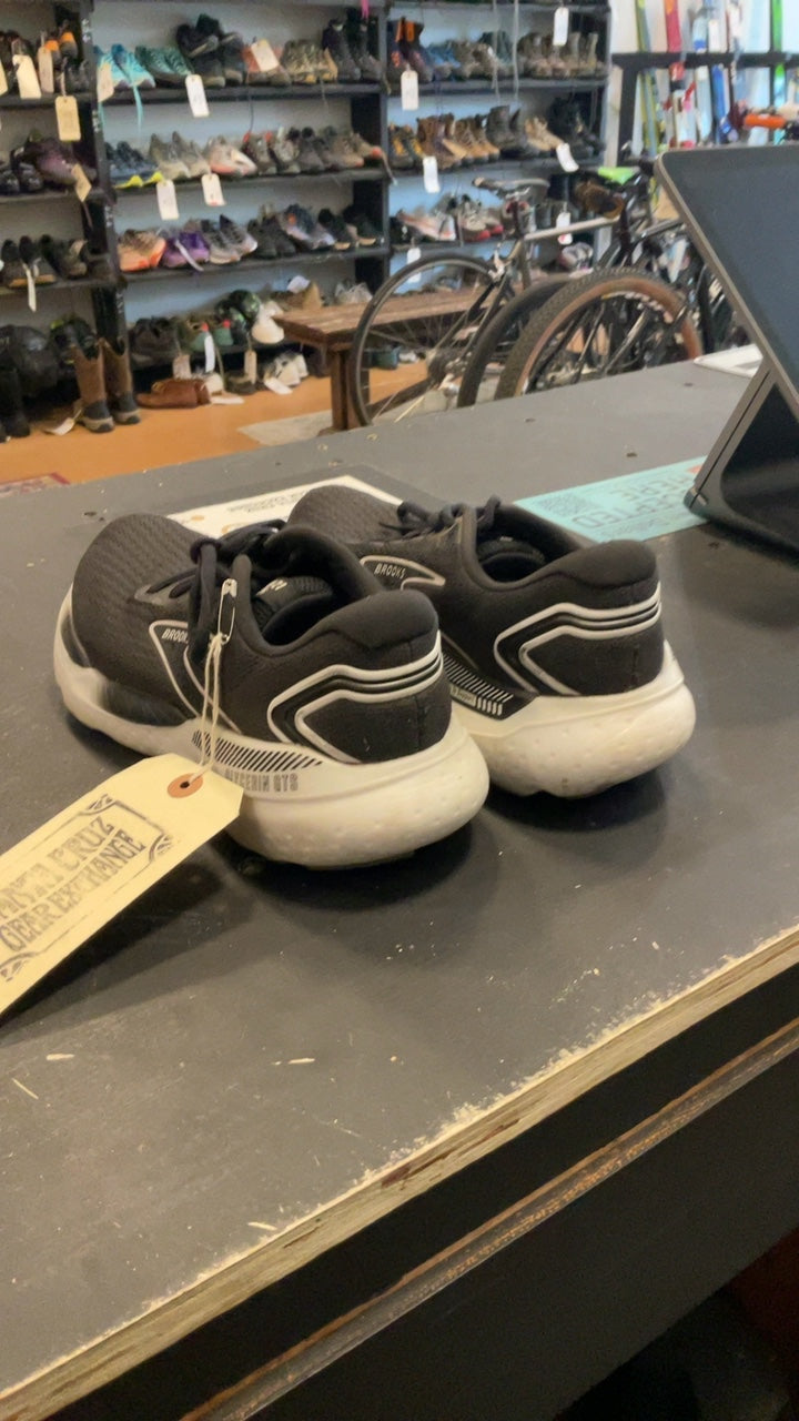 Brooks Shoes 9 Black/White Glycerin GTS